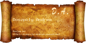 Doszpoly Andrea névjegykártya