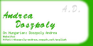 andrea doszpoly business card